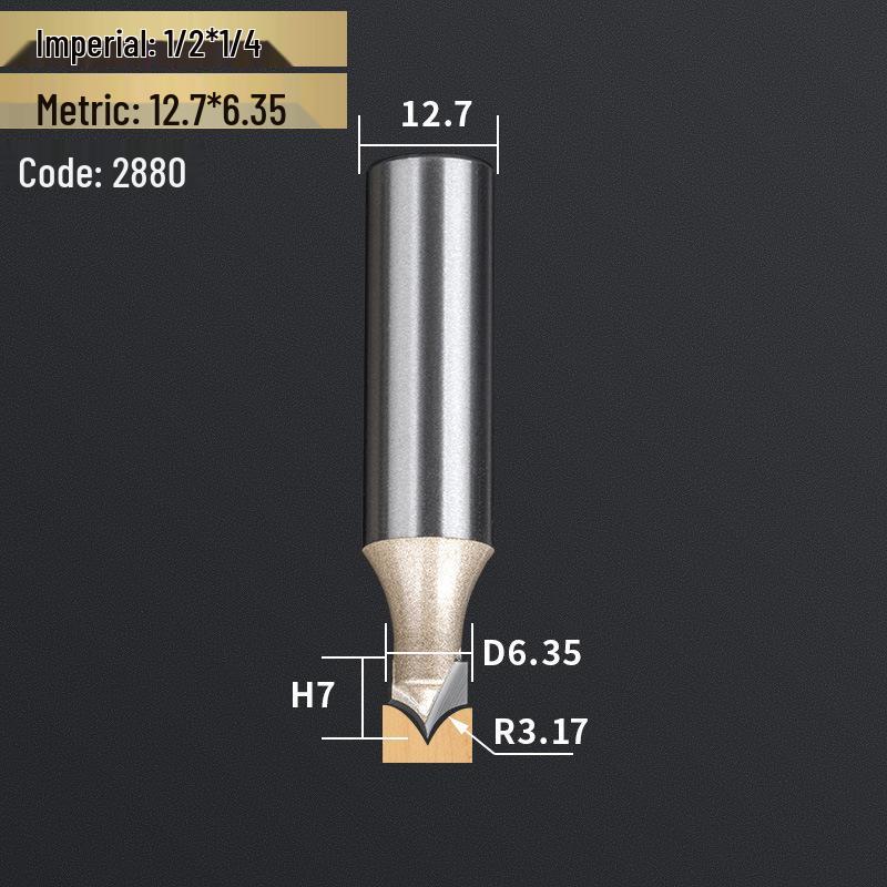 Профессиональный резьбовой нож с острым наконечником из вольфрамовой стали с хвостовиком 1/2" и фреза для обрезки с хвостовиком 1/4" для деревообработки