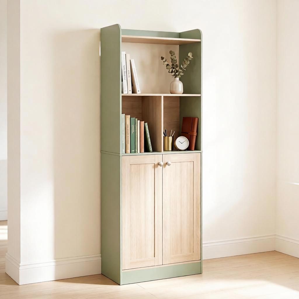 Modern Tall Cabinet with Display Area, Versatile Storage Cabinet, Slim Accent Cabinet, Living Room Cabinet (only with living room cabinet)