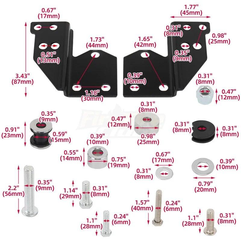 Motorcycle Docking Hardware Kit For Harley Touring Road King Street Road Electra Glide 1997-2008 Detachable Sissy Bar Solo Rack