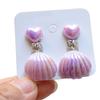 1 Pair Shell Children's Ear Clips Adorable Stand Out with Shiny Princess Design Kids' Earrings Accessories