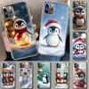 Рождественский чехол-накладка с пингвином для iPhone 11 12 13 Mini 14 15 Plus 16 Pro Max 17 Air 7 8 + SE Арт Индивидуальный Fundas 11 12 13