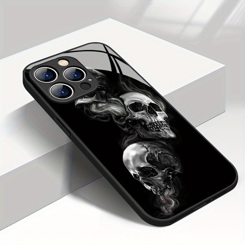 Модный Чехол Для Телефона Из Стекла С Рисунком Черепа Для iPhone 17 Pro Max 16 15 14 13 12 11 Pro 16E 17Air 7 8 15 Plus XR XS X