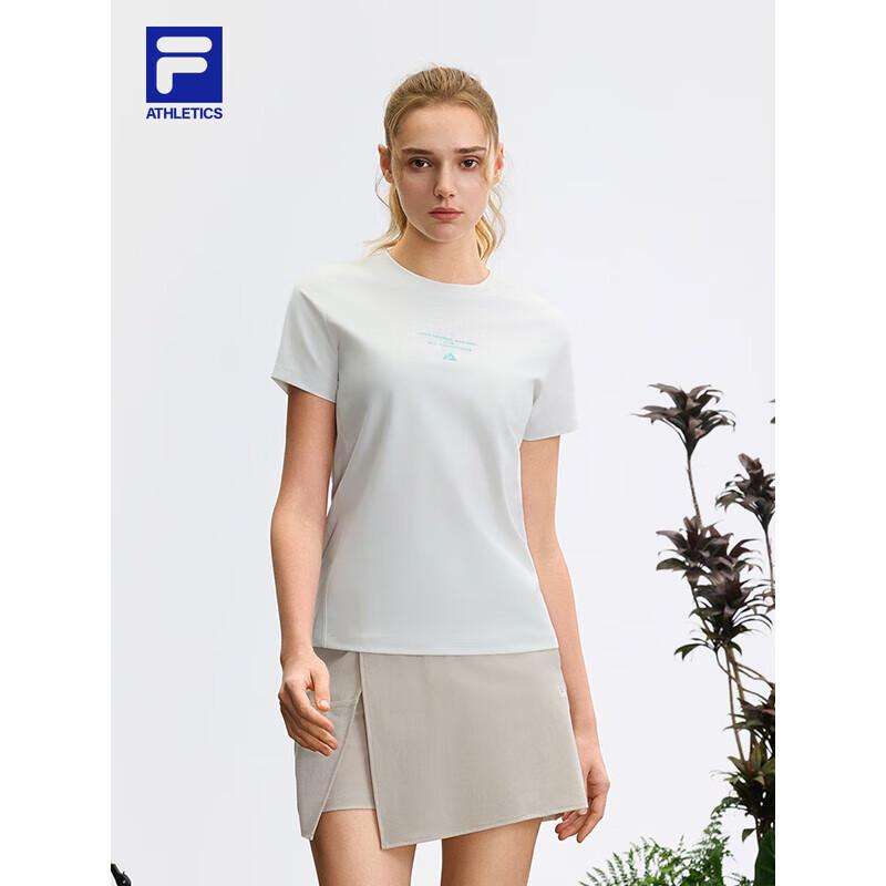 Fila Женская базовая вязаная футболка с коротким рукавом и круглым вырезом