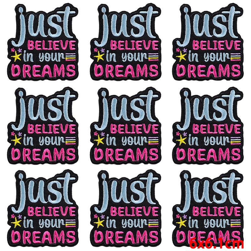 10Pcs/Lot Letters Proverb Patch Iron On Patches For Clothing Cartoon Embroidery Patches On Clothes Animal Patch For Clothes Sew