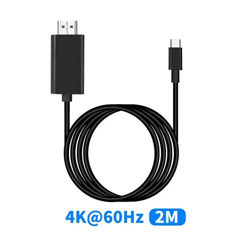 Адаптер кабеля типа C к HDMI 4K 60 Гц USB C к HDMI Высокоскоростной USB C к HDMI-совместимый конвертер для проектора HDTV планшета
