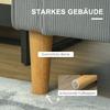 2-Seater Sofa with Storage and Solid Wooden Legs, for Living Room, Bedroom, 117 x 63 x 79 cm, Light Grey