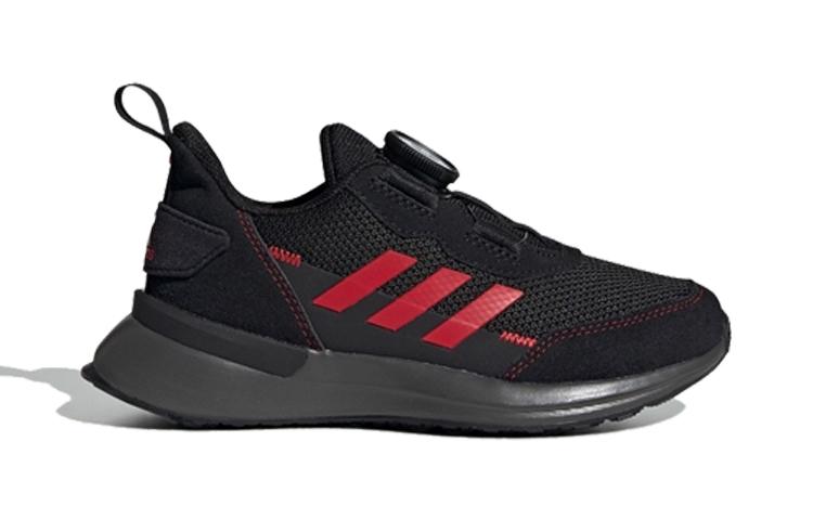 adidas Rapidarun Boa Амортизация Низкие Детские Беговые Кроссовки Черно-Красные Для Детей Возрастом 3 7 Лет FU7314