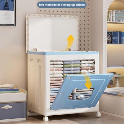 Yousheng Штабелируемый контейнер для хранения с крышкой Складной ящик для хранения с дверцей и колесиками Складной передвижной органайзер для спальни, гардеробной, гостиной