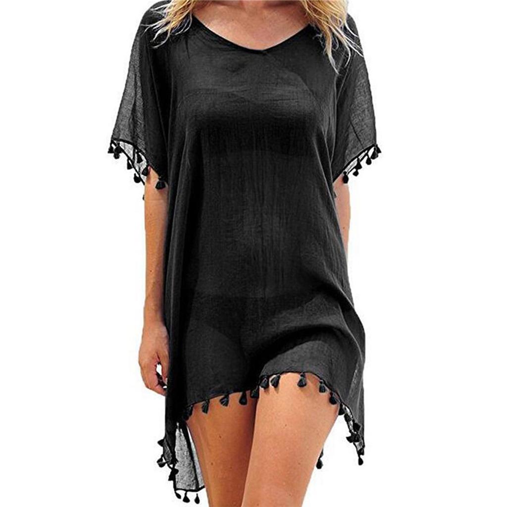 Женское бикини, прикрытие, платье, пляжный купальный костюм, мешковатая туника, топы, футболка