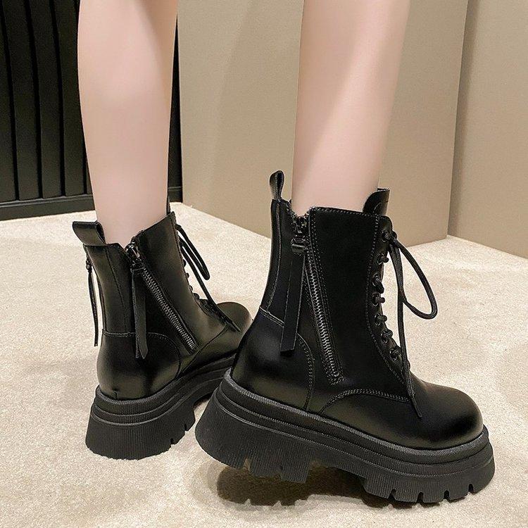 Мягкие кожаные сапоги с толстой подошвой, женские, весна-лето, короткие сапоги, женские одинарные сапоги