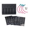 Панель переключателей Rocker 12V 24V 4 Gang LED Пластик IP68 Водонепроницаемый Защита от перегрузки 2x10A 2x15A для