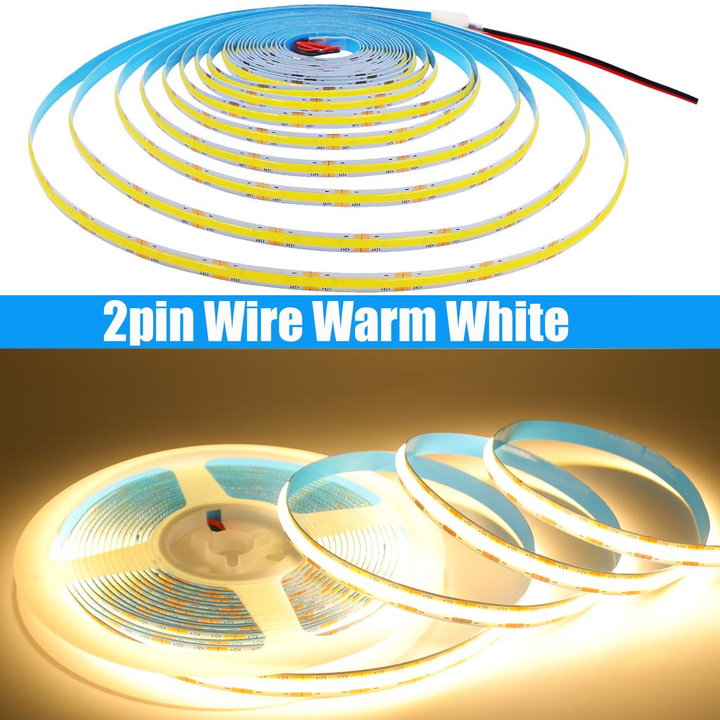 12V 24V COB LED Strip Light 320 528LEDs/M Flexible LED Tape Ribbon 3000K 4000K 6000K High Density Linear Lighting 0.5M 1M 5M 10M