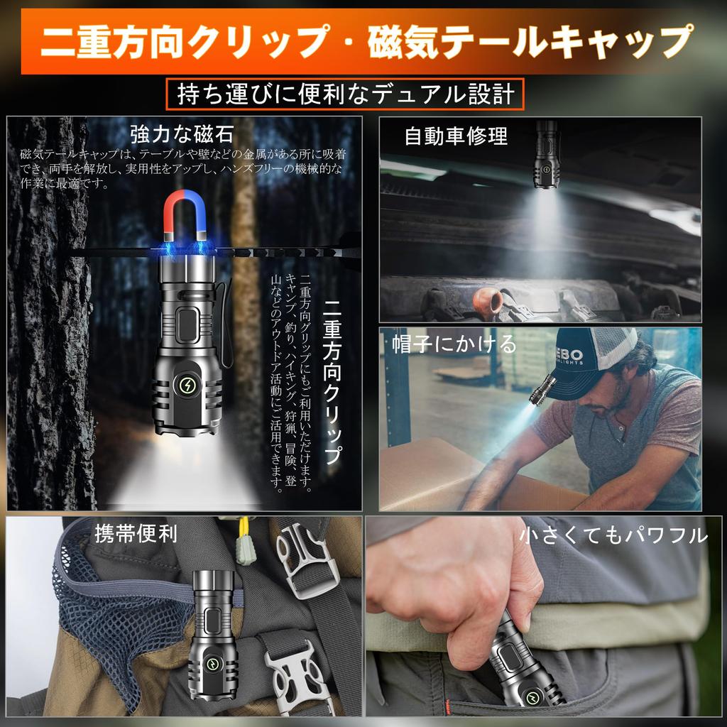 2024 Новый улучшенный светодиодный фонарик EDC Маленький легкий удобный фонарь Высокая яркость USB перезаряжаемый фонарик Яркий 8 режимов освещения Мини-фонарь