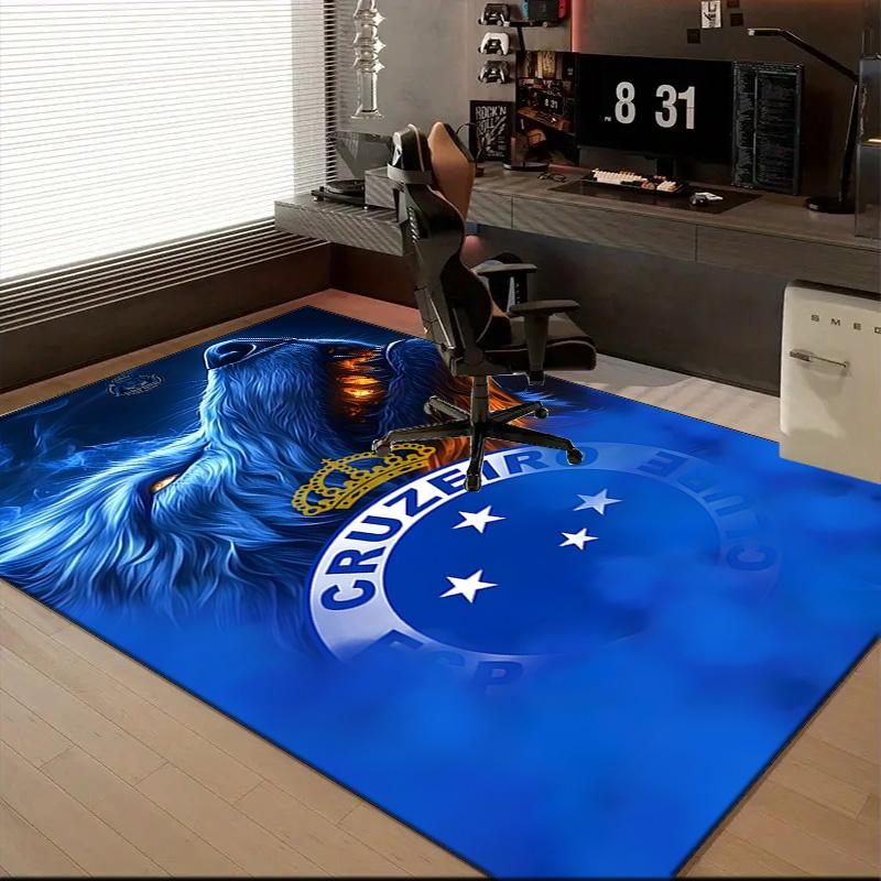 Cru-zeiro Esporte Club Crest Printed Office Carpet Chair Cushion Entryway Rug, Rugs for Living Room, Bedroom Christmas gifts
