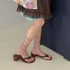 Breathable Plaid Mesh Leg Warmers Thin Suncreen Foot Cover Fashion Leg Cover  Summer