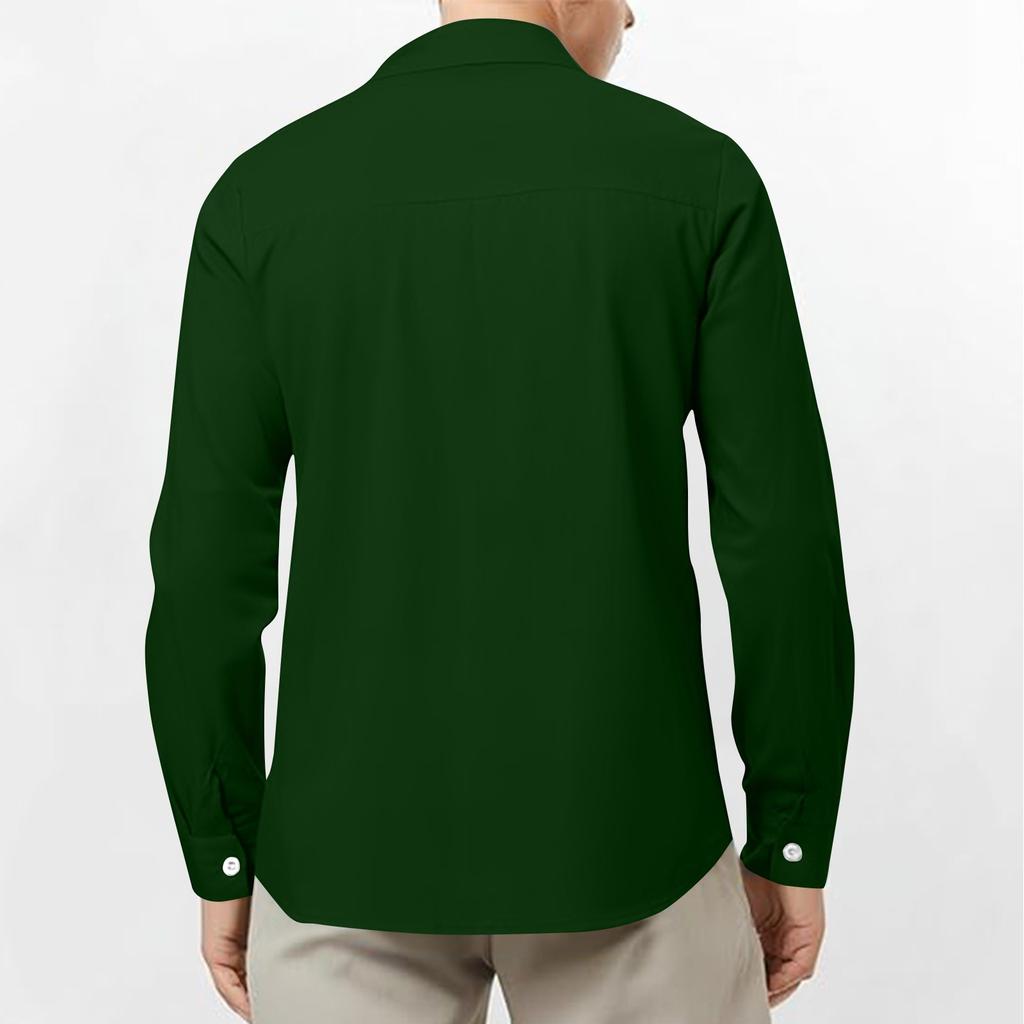 Men's Long Sleeve Linen Shirt Turn-Down Collar Shirt Business Casual Shirt Business Shirt Regular Fit Shirt