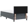 Box Spring Bed with Mattress Dark Gray 90 x 190 cm Velvet