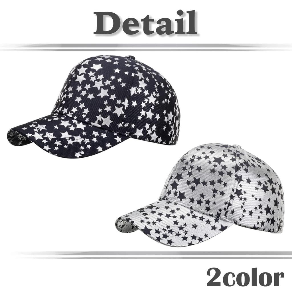 White Fang CA694 Star Pattern Cap for and Men and Women (Silver) Sports, Running, Outdoors,
