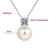 Женское ожерелье с муассанитом D цвета 0,3 карата, 8 мм, жемчужные подвески, 100% стерлинговое серебро 925 пробы, свадебные украшения, элегантная цепочка