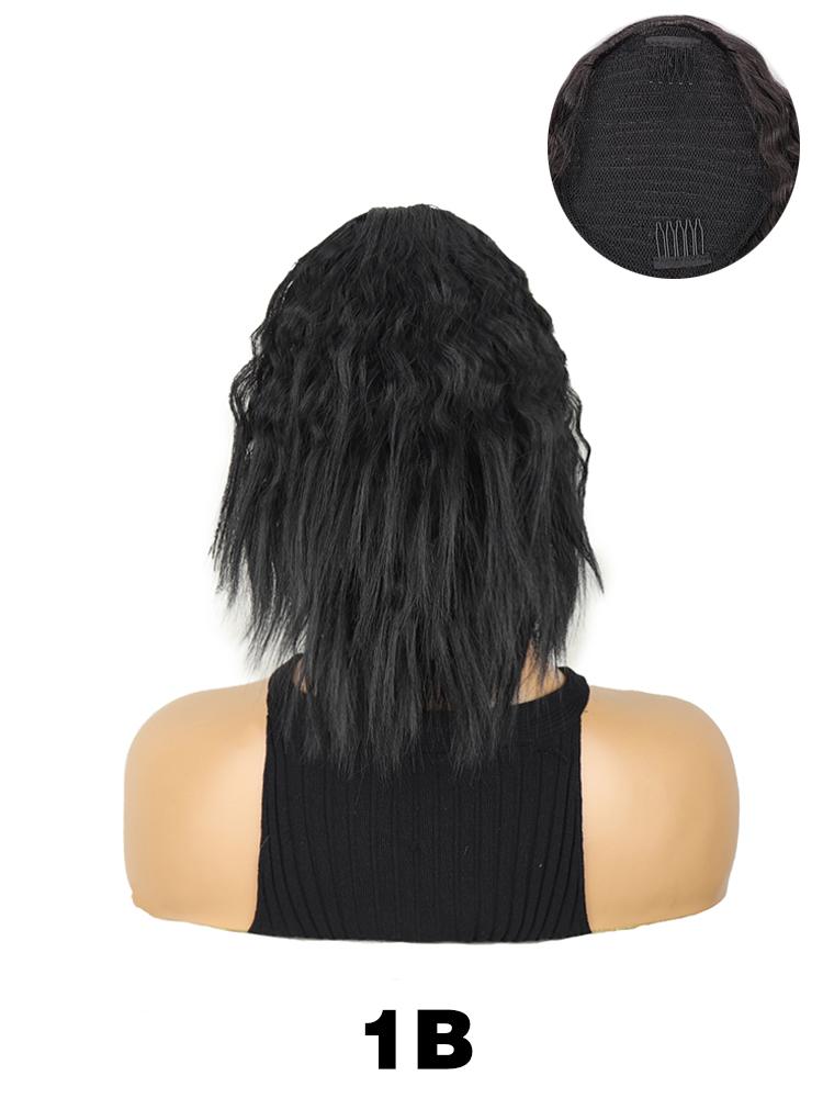 LISI HAIR Синтетические короткие вьющиеся волнистые заколки для волос на завязках из волокон для женщин, естественные волнистые хвостики
