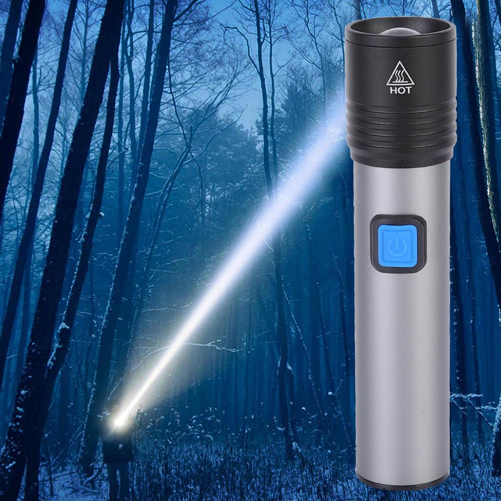 Водонепроницаемый портативный USB перезаряжаемый регулируемый светодиодный фонарик для кемпинга на открытом воздухе