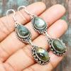 Labradorite Gemstone Handmade 925 Sterling Silver Earring Jewelry For Thanksgiving