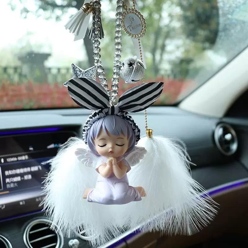 Car Hanging Ornament, Cartoon Angel, Plastic, Pink
