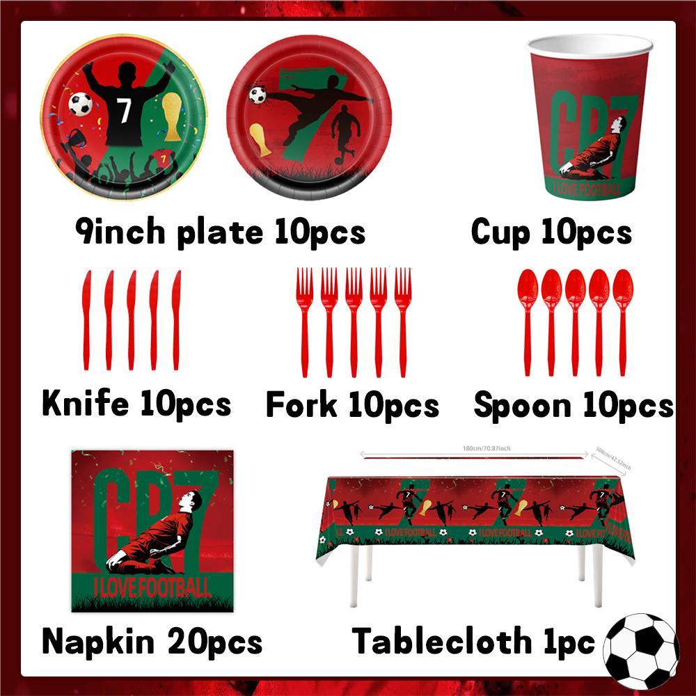 Spanish Football Player Theme Party Decoratiaons Soccer Star Balloon Set Boy Birthday Party Supplies Cr&7 Backdrop Banner Props
