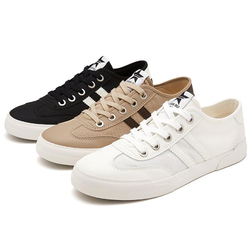 Новые летние мужские туфли, стильные и модные нишевые дизайнерские однотонные повседневные туфли из ткани на плоской подошве с низким верхом