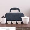 Portable suet jade travel tea set, hand-held pot set, high-end business opening annual meeting gift print