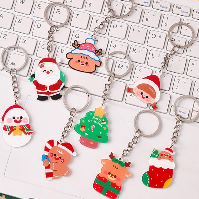 8 шт. Праздничный прочный брелок в виде оленя Санты для рюкзака, праздничные украшения