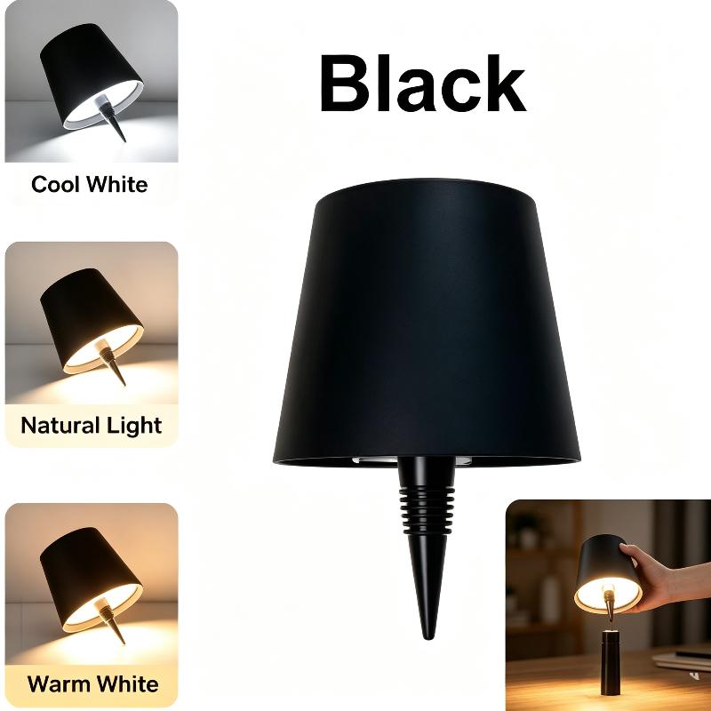 Wireless LED Table Lamp Wine Bottle Base Rechargeable Touch Control Night Light for Bedroom Bar Party Use