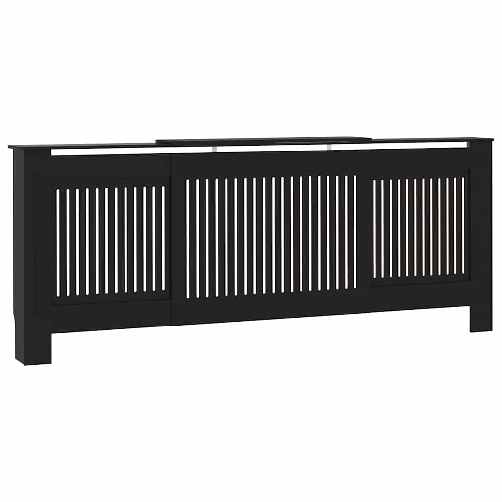 Wood Based Radiator Cover Black 205 cm