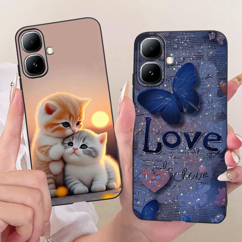 For Infinix Smart 20 Case X6840 X6840B Luxury Bow Flowers Painted Cover Soft Silicone Case For Infinix Smart 20 Smart20 4G Shell