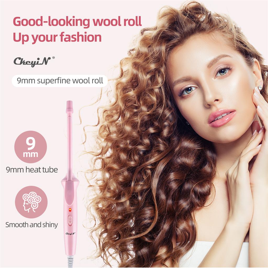 9mm Mini Hair Curling Iron Hair Curler Wand Professional Curly Tongs Ceramic Electric Salon Styling Tool Small Crimping Iron Good product 1