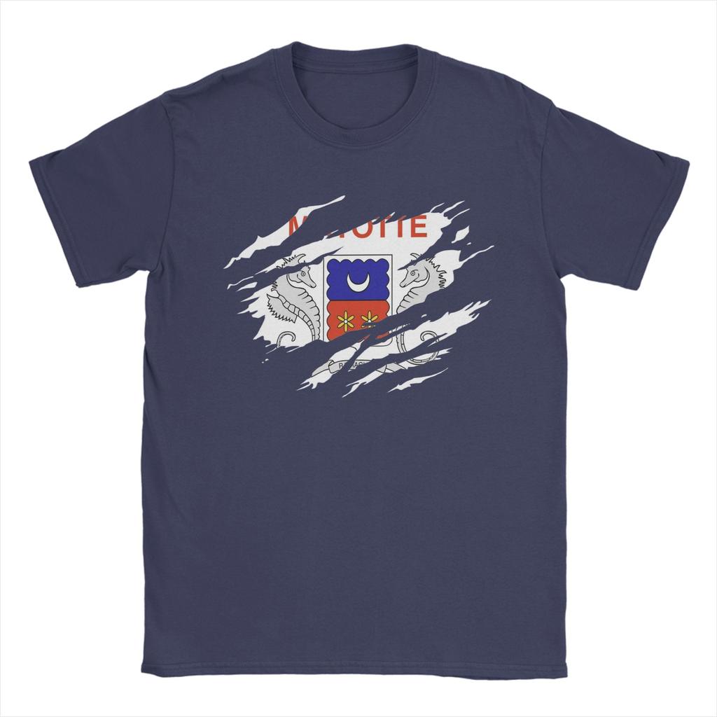 Mayotte flag T Shirts Unisexs 100 Cotton Novelty TShirt Crewneck Tees Short Sleeve Clothes Printed