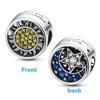 925 Silver Colorful Round CZ Zircon Charm Beads for  Bracelet Pendant Jewelry Gift