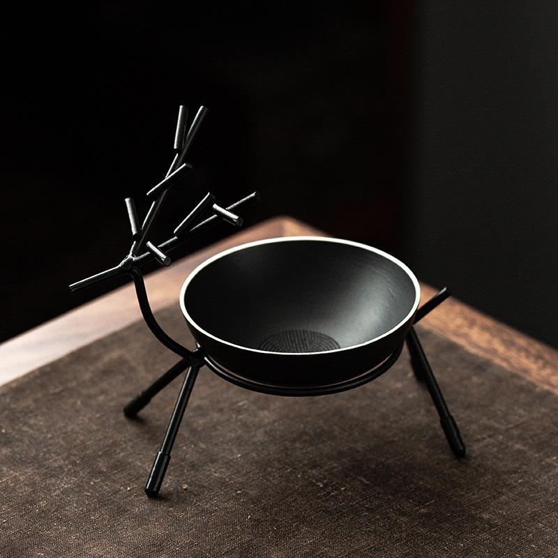 Черная керамика, железная рамка, встроенное ситечко для чая, керамический фильтр для чая, экран, ярмарочная чашка, японский чайник, набор керамических ситечек для чая