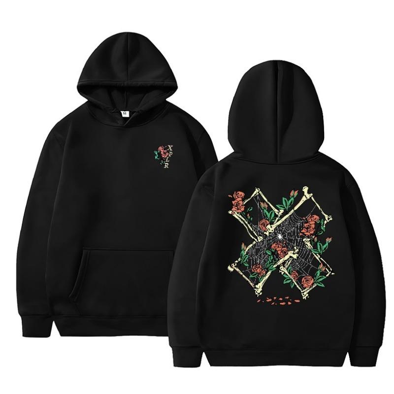 Толстовка с капюшоном Proteus Boy с принтом роз и бабочек весна-осень свободный топ мужские и женские флисовые толстовки и свитшоты унисекс