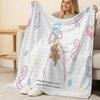 Soft Cartoon Bear Print Flannel Blanket - Plush Warm Throw, Cozy for Home Leisure, Ideal for Christmas & Halloween