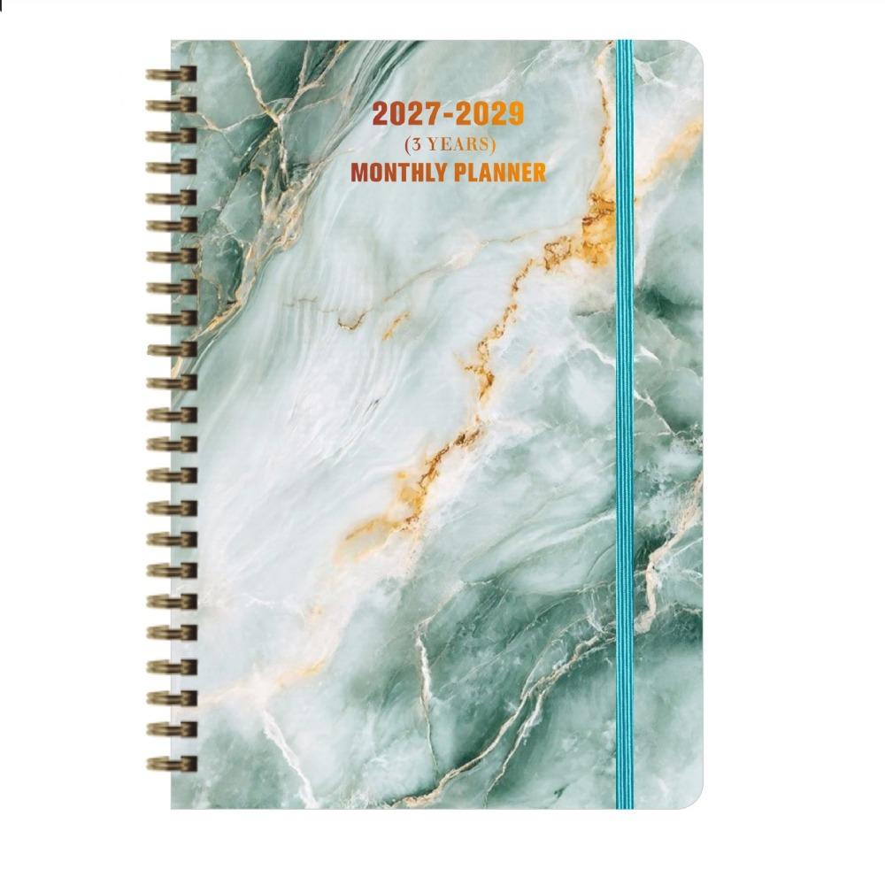 Flower Theme Cover 3-Year Plan Book Spiral Bound Multi-Year Agenda Notepad  School Supplies