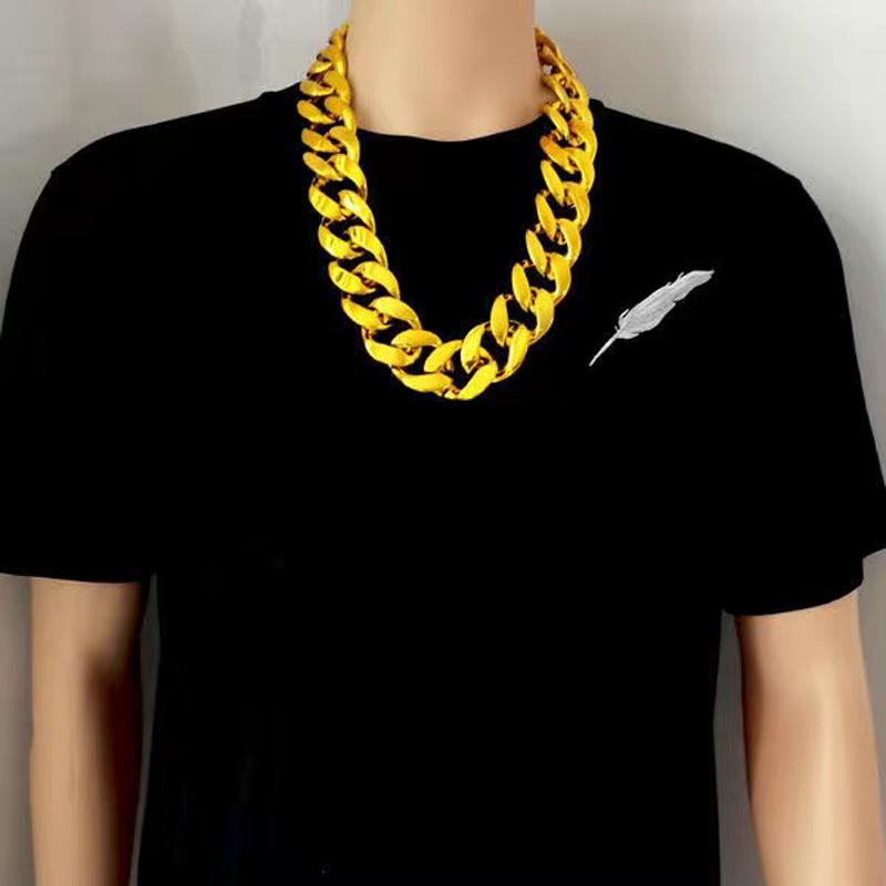 Exaggerated necklace stage props acrylic plastic necklace masquerade ball Carnival necklace men's and women's round buckle chain