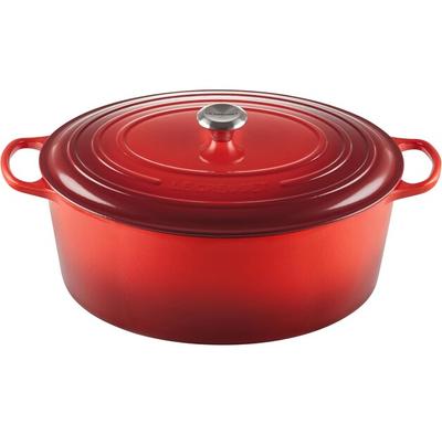 Чугунная жаровня Le Creuset Signature овальная 40 см вишнево-красная 14,8 л (21178400602430)