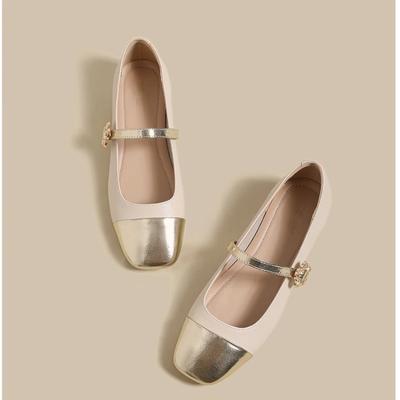 Туфли Мэри Джейн Женские 2024 Лето Новые Маленькие Ароматные Ветер Балетки Женские Вечерний Ветер Нежные Французские Маленькие Кожаные Туфли