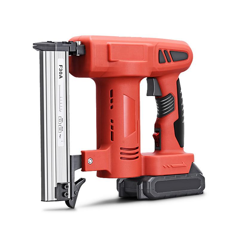 Household Cordless Electric Nail Gun Rechargeable F30 Straight Nailing Machine Handheld Woodworking Power Tool