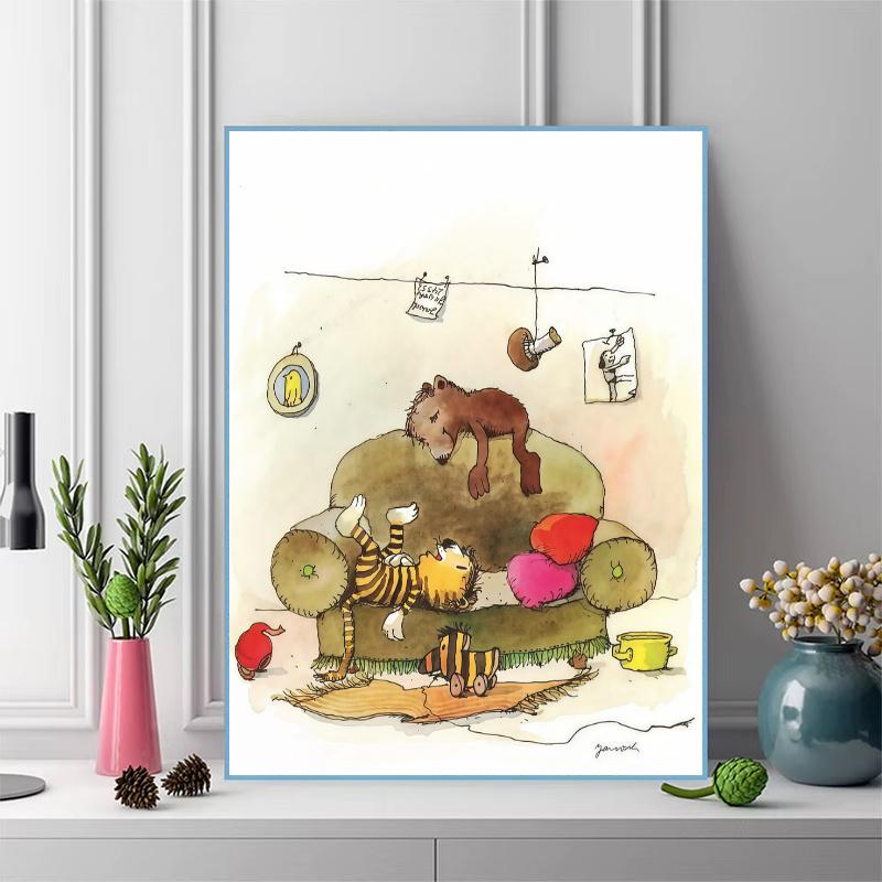 Tiger Bear Joy.85 100% Round Full Drill 5D DIY Diamond Painting Embroidery Cross Stitch Rhinestone Décor