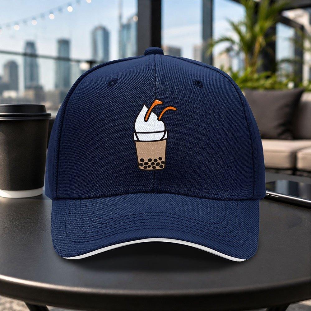 Bubble Tea Pattern Unisex Adjustable Baseball Cap Lightweight Duckbill Hat for Travel Parties Daily Wear