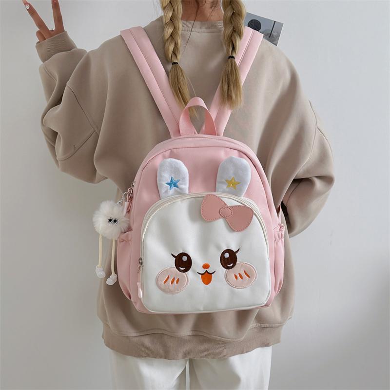 Детский школьный рюкзак для детского сада с изображением девочки-кролика