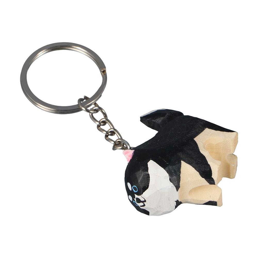 Akita Husky Carved Dog Pendant Hand Carved Dog Keyring Ornaments Wood Carved Keychain Student Gift