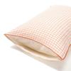 Francfranc Sheer Check Pillowcase, 70x50cm, White x Orange, New Life Bedding